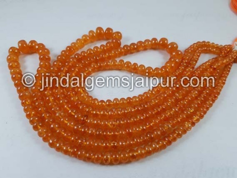 Mandarin Garnet Far Smooth Roundelle Beads